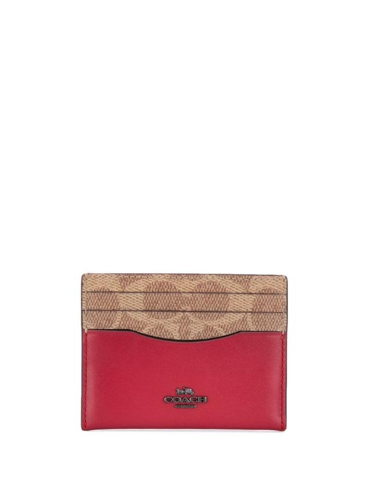 Coach Colourblock Card Holder - Red