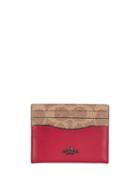 Coach Colourblock Card Holder - Red