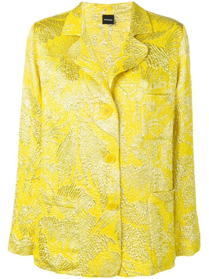 Aspesi Jacquard Button Blazer - Yellow