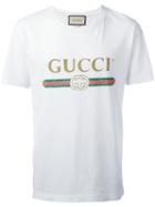 Gucci Logo Printed T-shirt, Men's, Size: Xl, White, Cotton