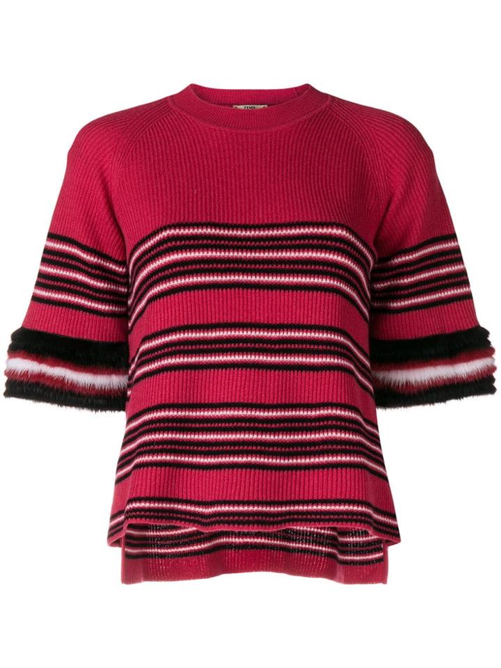 Fendi Striped Knitted Top - Pink & Purple