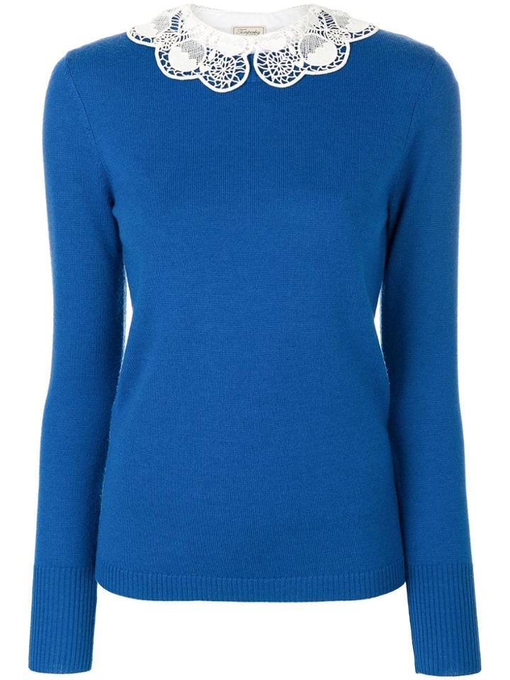 Temperley London Bliss Collar Jumper - Pink & Purple