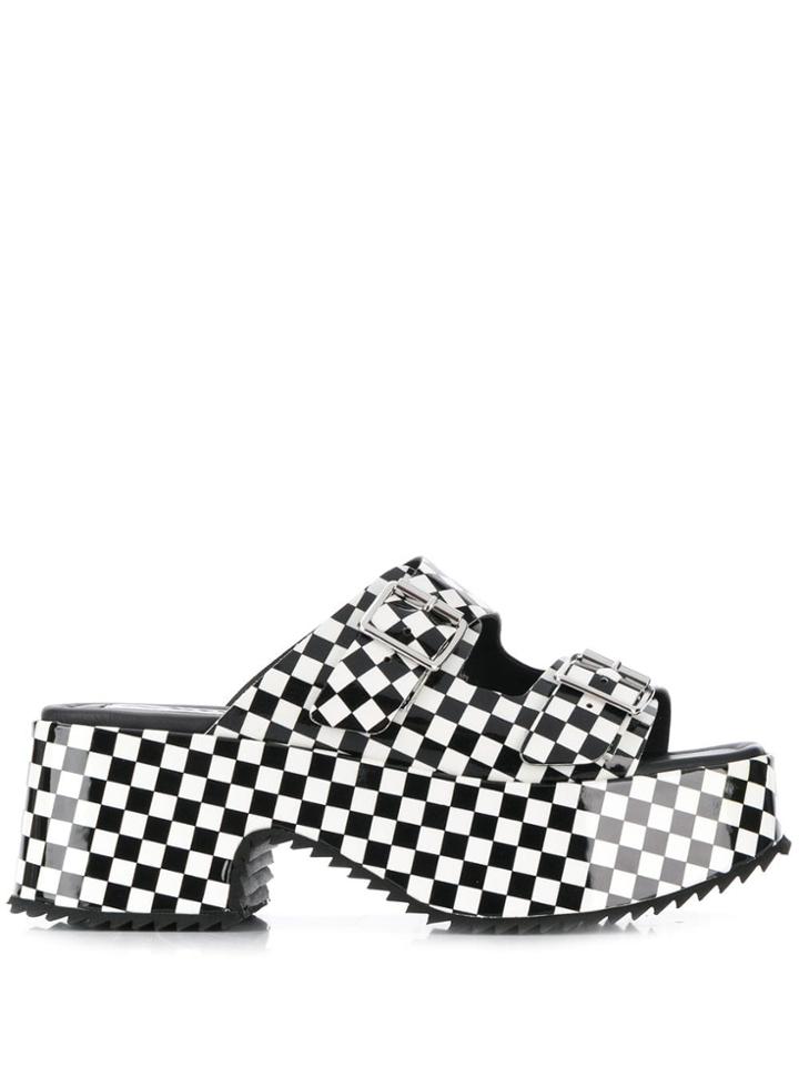 Mcq Alexander Mcqueen Check Print Debbie Sandals - Black