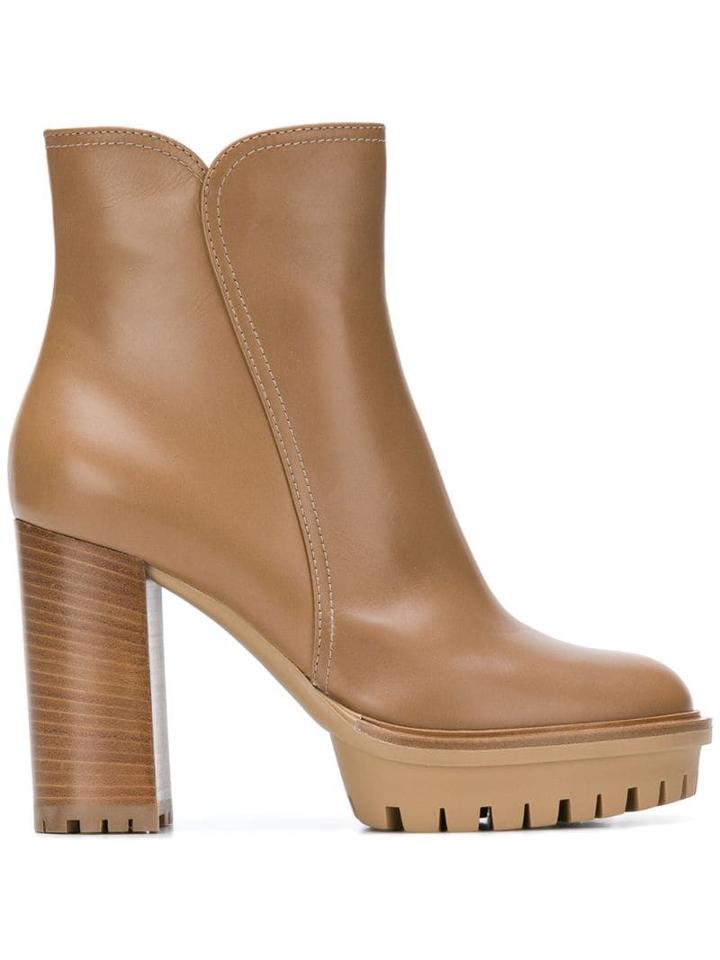 Gianvito Rossi Block Heel Ankle Boots - Neutrals