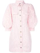 Ganni Puff Sleeve Dress - Pink