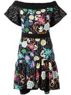 Peter Pilotto Floral Print Cloqué Dress, Women's, Size: 10, Black, Polyester/polyamide/viscose/viscose