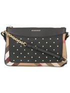 Burberry Studded 'house Check' Shoulder Bag, Women's, Cotton/calf Leather/polyamide