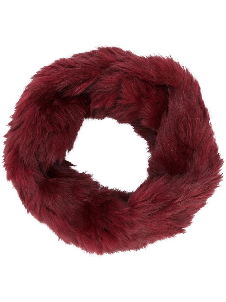 Yves Salomon Rabbit Fur Scarf - Red