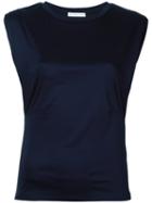 Estnation - Gathered Side T-shirt - Women - Cotton - 38, Blue, Cotton