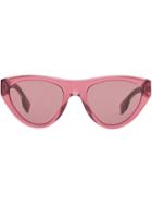 Burberry Eyewear Triangular Frame Sunglasses - Red