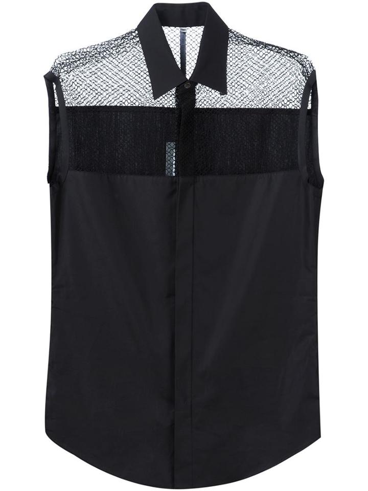 Todd Lynn Lace Shoulder Sleeveless Shirt
