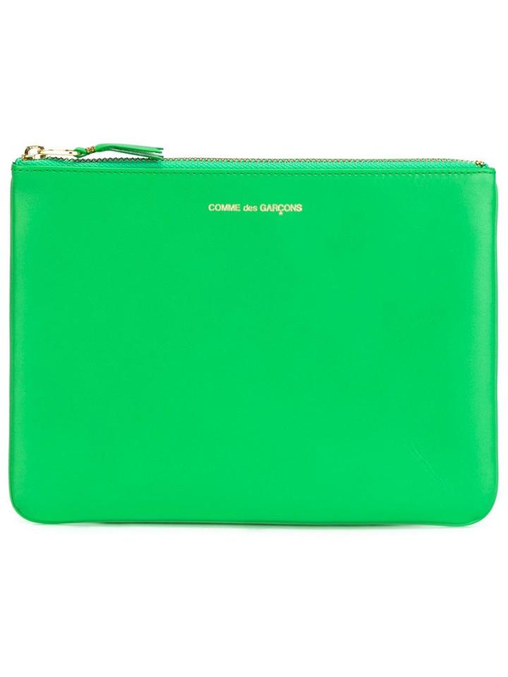 Comme Des Garçons Wallet Zipped Clutch - Green