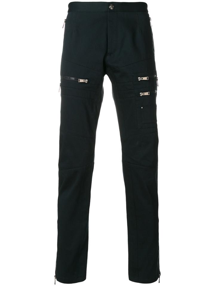 Versace Zipped Pockets Slim-fit Trousers - Blue