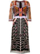 Temperley London Embroidered Design Midi Dress - Black