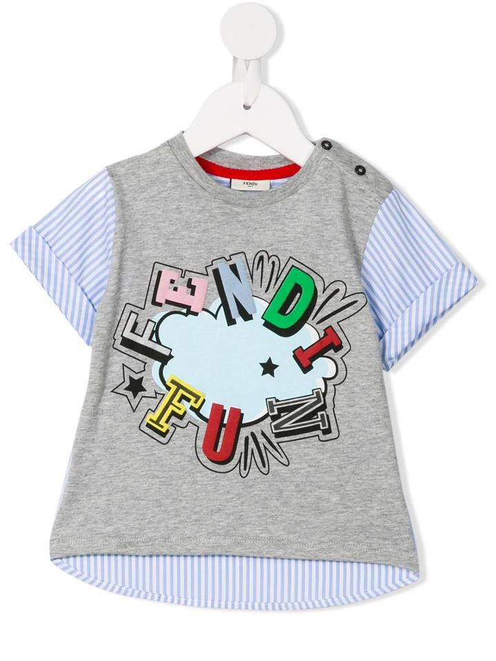 Fendi Kids - Fendi Fun Print T-shirt - Kids - Cotton - 9 Mth, Grey