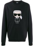 Karl Lagerfeld Ikonik Embroidered Patch Sweatshirt - Black