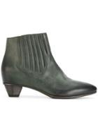 Del Carlo Stitch Detail Ankle Boots - Green