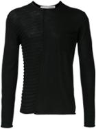 Isabel Benenato Knitted Sweater, Men's, Size: Large, Black, Cotton
