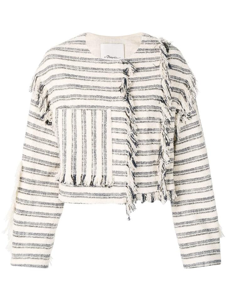 3.1 Phillip Lim Fringed Fitted Jacket - Blue