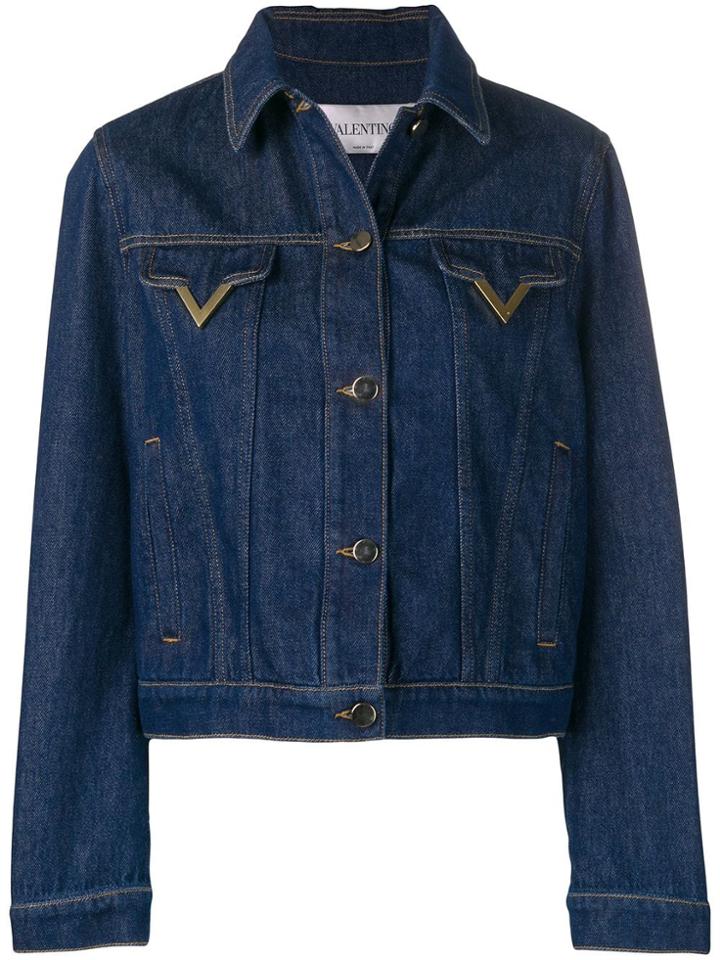 Valentino V Hardware Denim Jacket - Blue