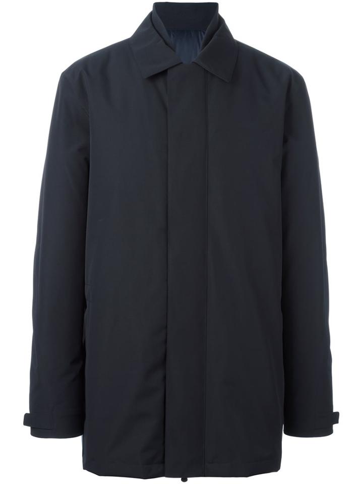 Z Zegna Single Breasted Coat, Men's, Size: Medium, Blue, Polyester/polyamide