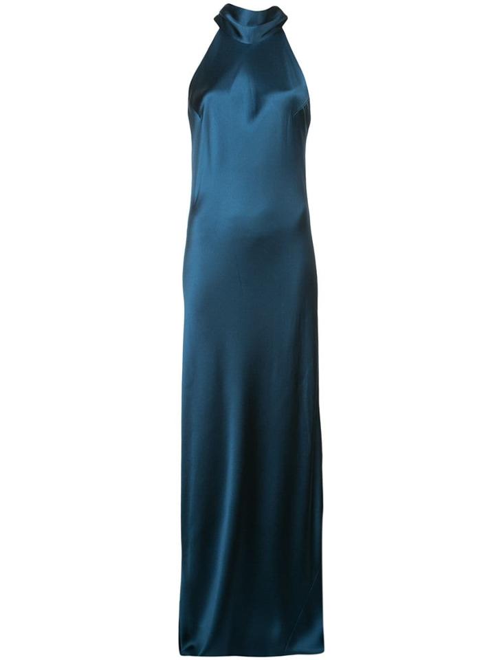 Galvan Halterneck Gown - Blue