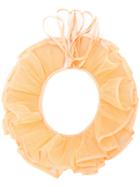 Nina Ricci Ruffle Neck Tie Scarf - Yellow & Orange