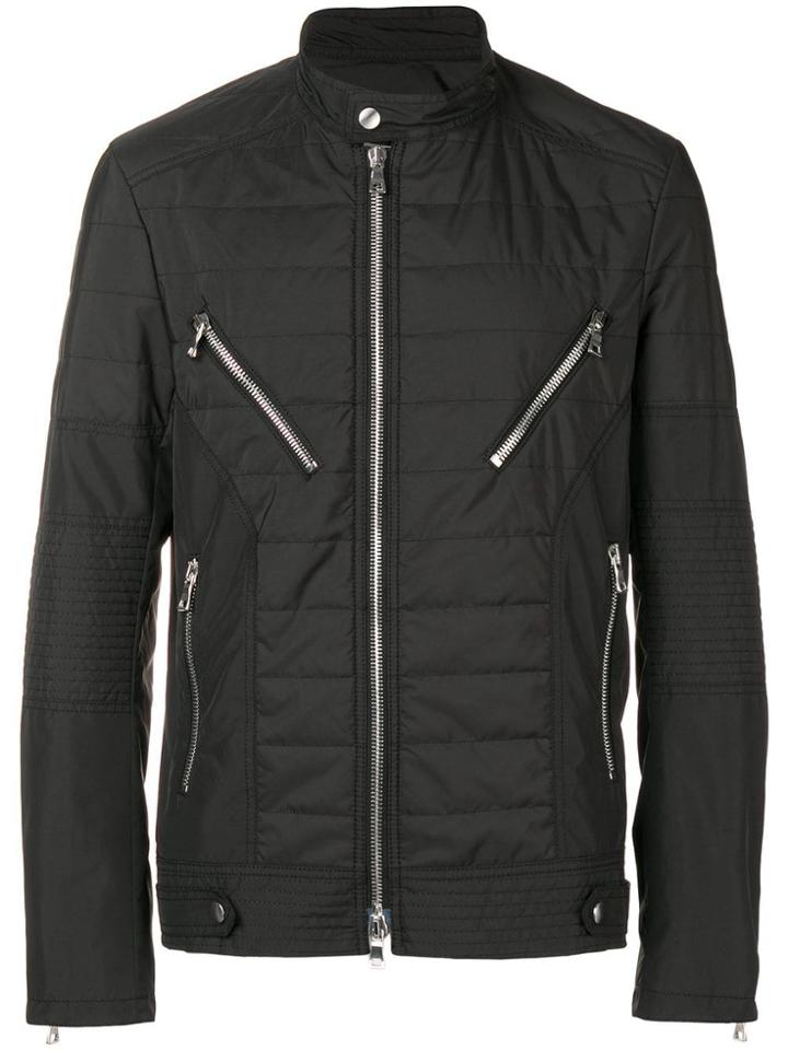 Balmain Quilted Zip Detail Jacket - Black
