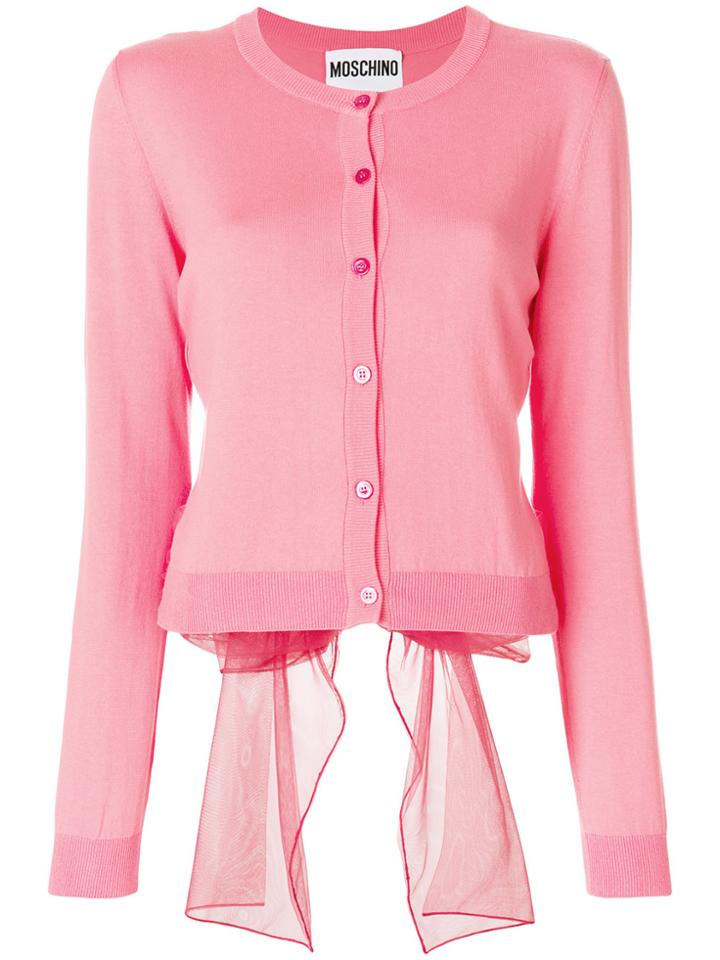 Moschino Voile Bow Cardigan - Pink & Purple