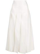 Jil Sander A-line Pleated Skirt - White