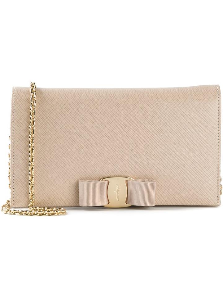 Salvatore Ferragamo - 'vara' Shoulder Bag - Women - Calf Leather/leather/metal (other) - One Size, Nude/neutrals, Calf Leather/leather/metal (other)
