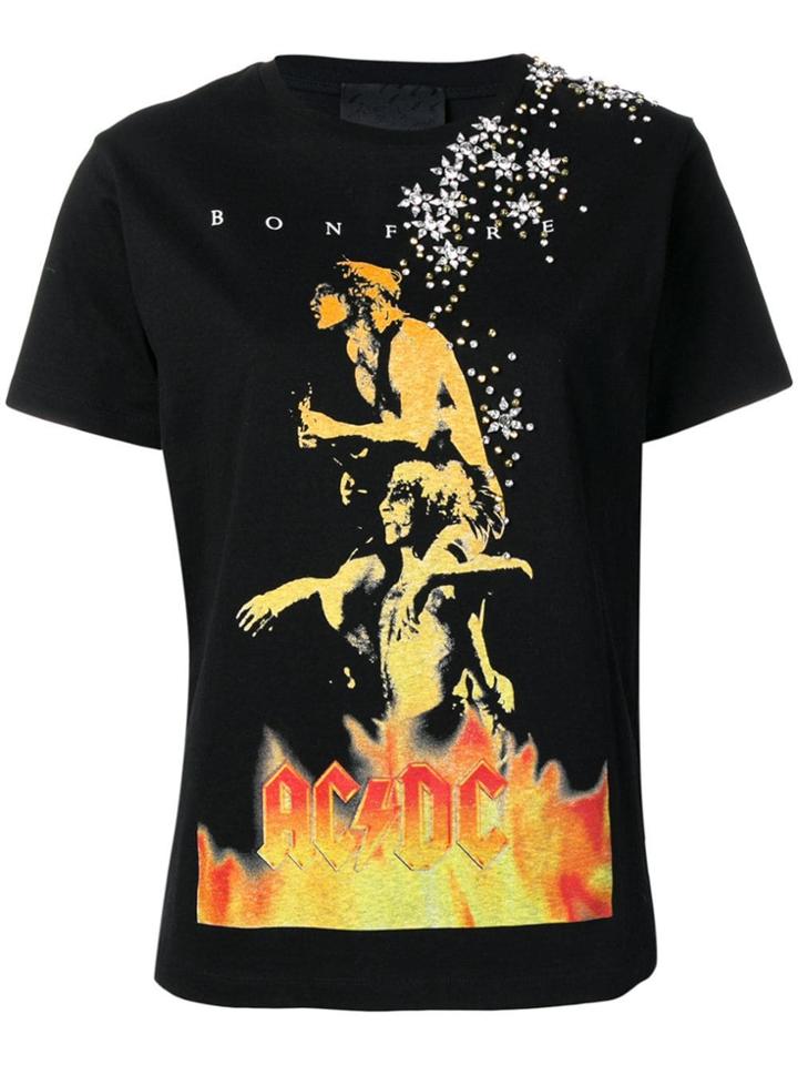 Tiger In The Rain Ac/dc Print T-shirt - Black