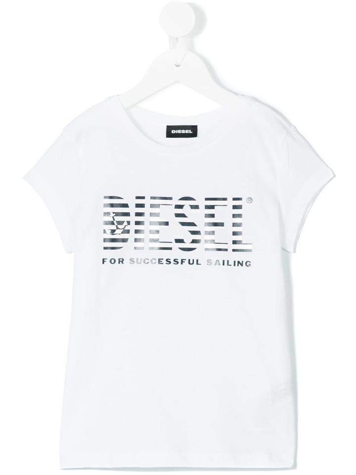 Diesel Kids - Printed T-shirt - Kids - Cotton - 6 Yrs, Girl's, White