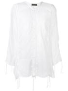 Di Liborio Camicia Stringhe Buttoned Shirt, Men's, Size: 50, White, Cotton