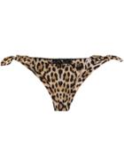 Moschino Leopard Print Bikini Bottoms - Brown