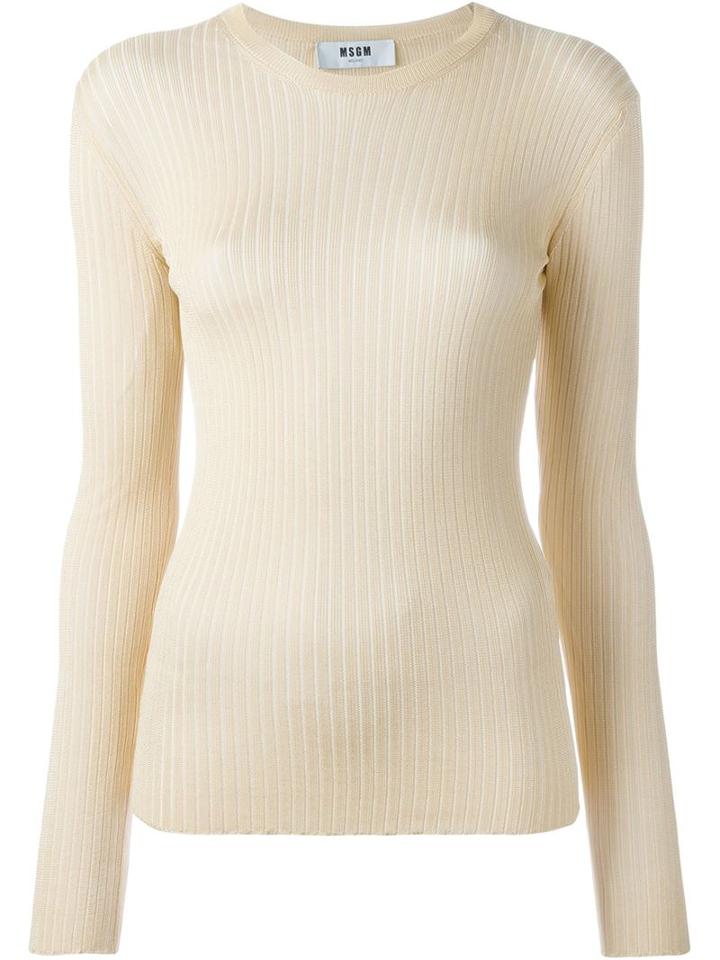 Msgm Longsleeved Ribbed Top