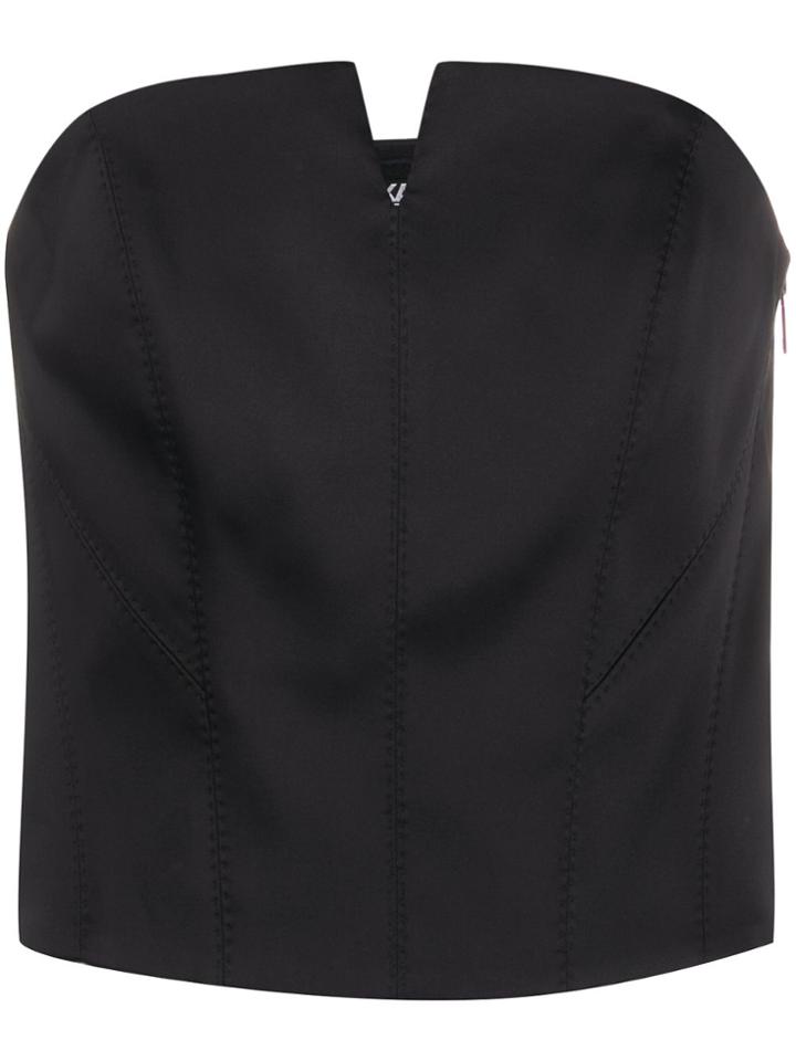 Karl Lagerfeld Karl X Carine Satin Corset - Black