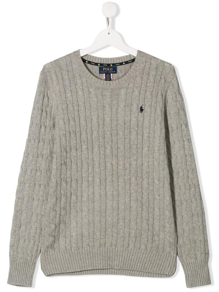 Polo Ralph Lauren Embroidered Logo Jumper - Neutrals