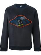 Kenzo Ufo Embroidered Sweatshirt, Men's, Size: Small, Black, Polyester/spandex/elastane