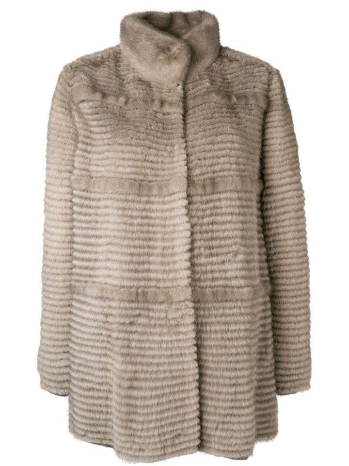 Liska Paneled Mid-length Coat - Neutrals