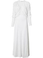 Burberry Ruched Panel Jersey Gown - White