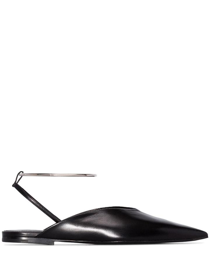 Jil Sander Flat Slingback Sandals - Black