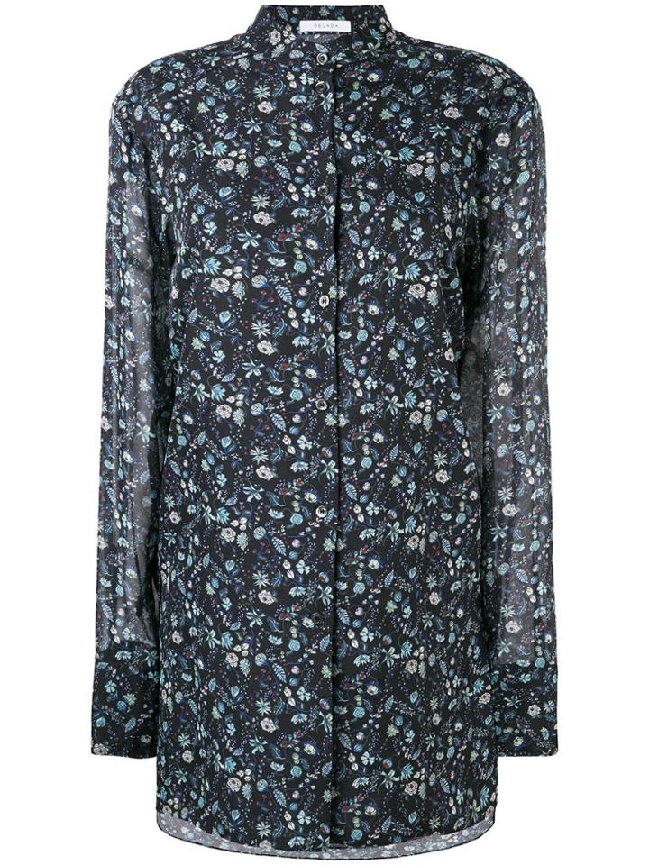 Delada Floral Print Shirt Dress - Blue