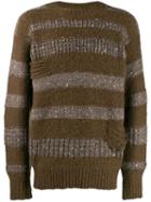 Maison Flaneur Striped Knit Sweater - Brown