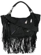 Babe Wire Fringed Hobo Bag - Women - Cotton/calf Leather - One Size, Black, Cotton/calf Leather, Dsquared2