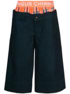 Angus Chiang Cropped Jeans With Boxer Trim - Blue