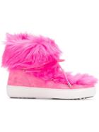 Moon Boot Pulse Mid Premium Pop Faux Fur Sneakers - Pink