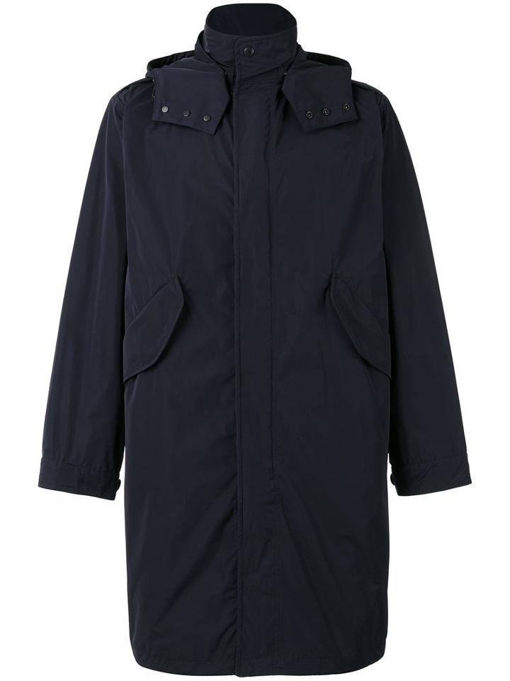 Moncler Shell Hooded Jacket, Men's, Size: 5, Blue, Polyester