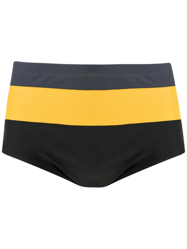 Blue Man Panelled Swim Trunks, Men's, Size: G, Grey, Polyamide/spandex/elastane