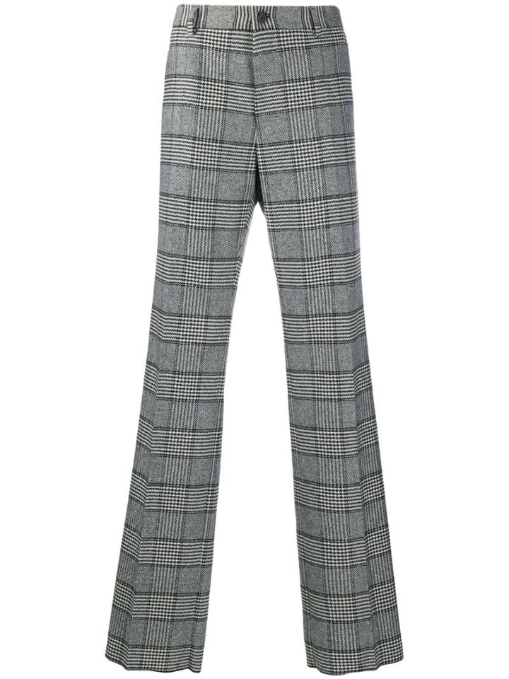 Dolce & Gabbana Checked Loose-fit Trousers - Black